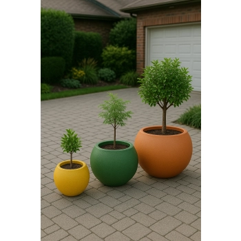 Donica betonowa SPHERE S 500 x 430 mm – Mała kula betonowa