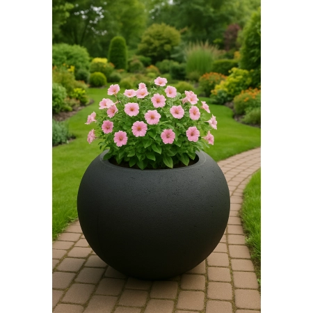 Donica betonowa SPHERE L 800 x 700 mm – Duża kula betonowa do ogrodu i wnętrz