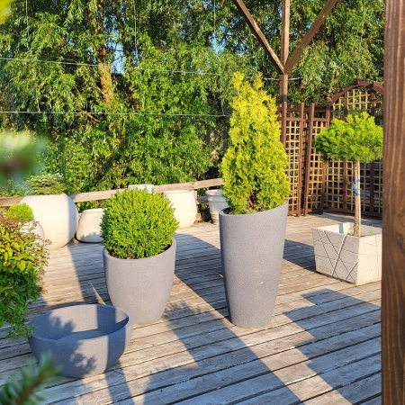 Donica betonowa cylindryczna MILANO – 60 cm wys. x 55 cm Ø | Nowoczesna donica ogrodowa