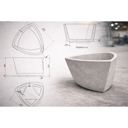 Donica betonowa MADRID dekoracyjna M Ø450 mm