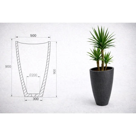 Donica betonowa cylindryczna MILANO 90x50 cm – większy rozmiar