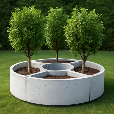 CIRCO - modułowa ławka betonowa – 1 element – system łączony