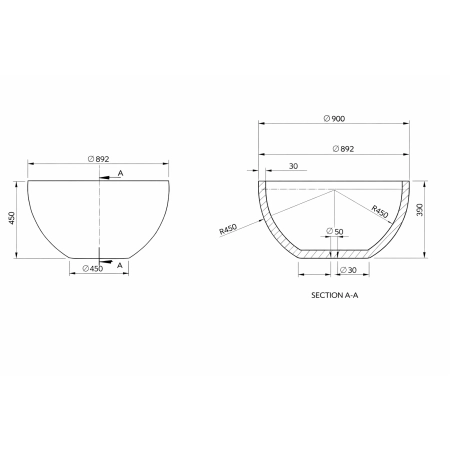 Donica betonowa VIENNA M Ø450 × 892 mm – Talerz Betonowy