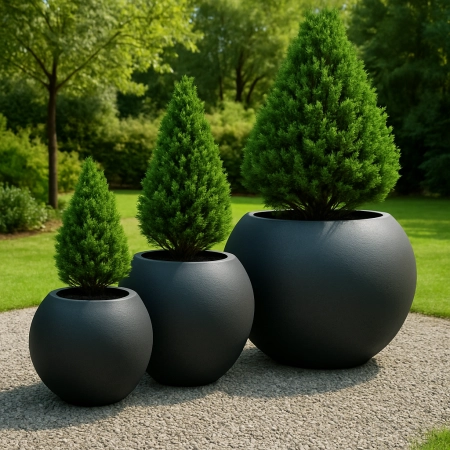 Donica betonowa SPHERE S 500 x 430 mm – Mała kula betonowa