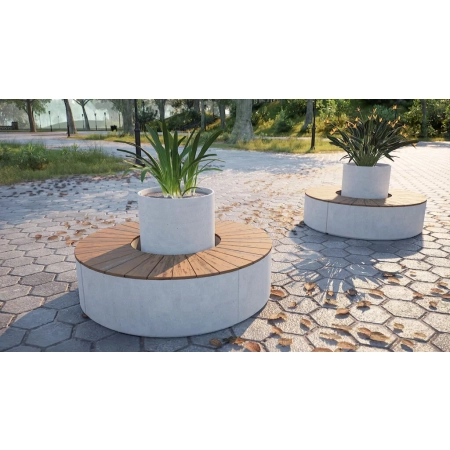 CIRCO - modułowa ławka betonowa – 1 element – system łączony